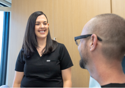 Doctor talking to patient