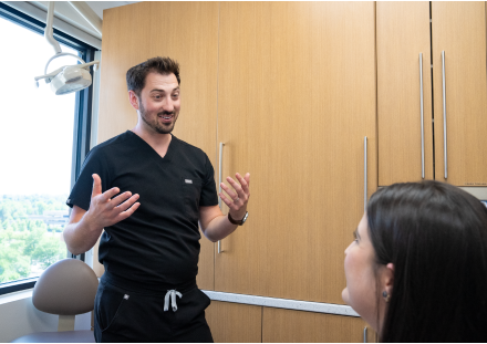 Doctor talking to patient