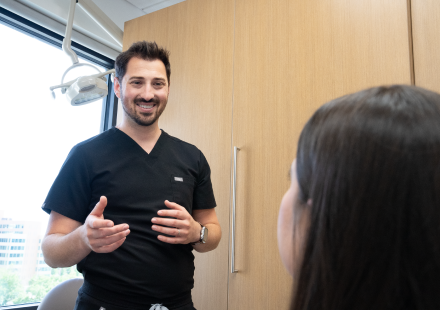 Doctor talking to patient